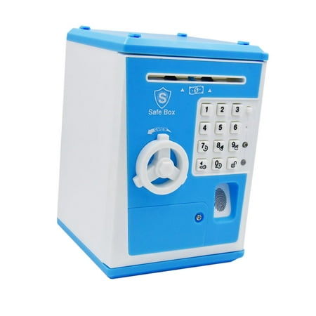 Kokiya Electronic Piggy Bank Electronic Money Bank with Password and s Money Blue