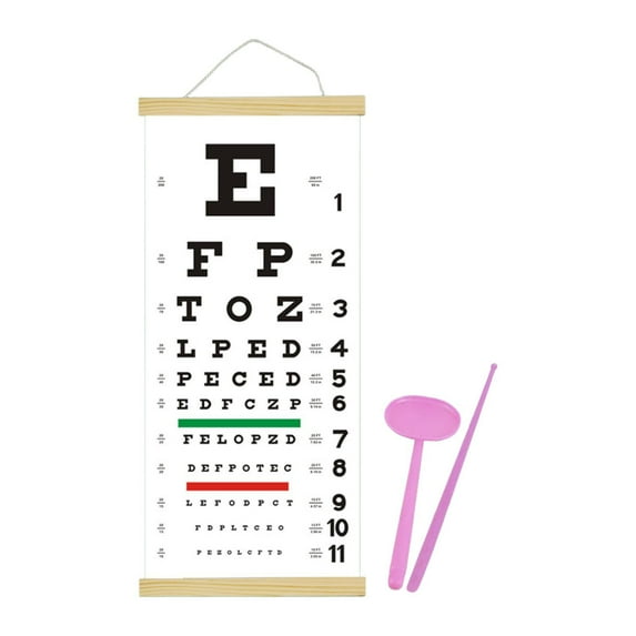 Kokiya Eye Chart Decorative Wall Decor Eye Testing Chart for School Office Children Pink Pointer