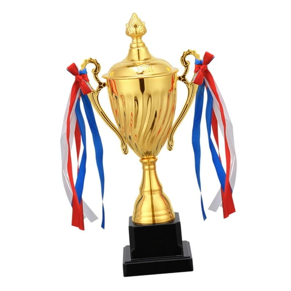 Kokiya Football Soccer League Match Trophy, Gold Trophy for First Place, Metal Football 29cm