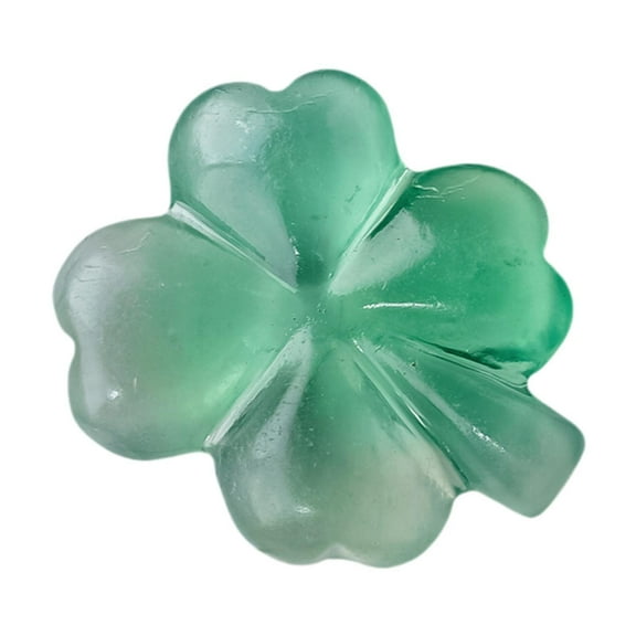 Kokiya Four Leaf Clover Sculpture Home Decor Lucky Gemstone for Lover Family Friend Light Green