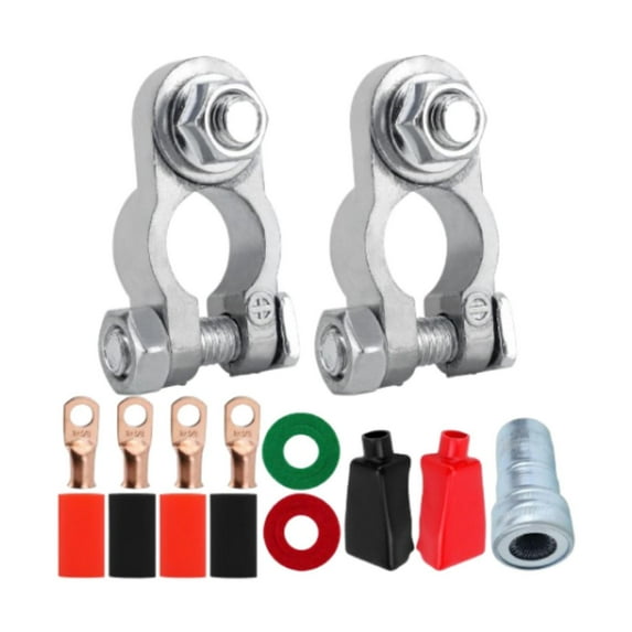 Kokiya Generic Battery Terminal Kit Battery Cable Terminals for Car 2x0.31 in with Brush