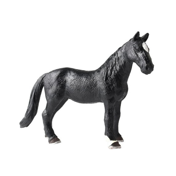 Kokiya Horse Action Figure Simulation Collection Pretend Ornament Small Realistic Horse Full Black