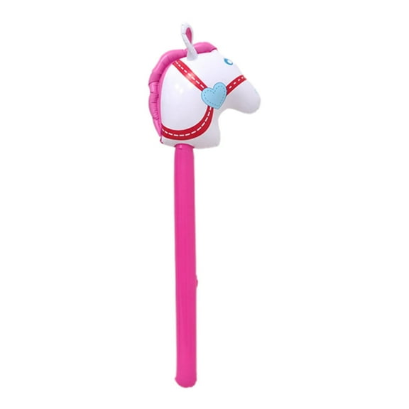 Kokiya Inflatable Stick Horse Lovely Horse Head Stick for Kids Ages 3 Years+ Children Pink