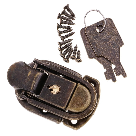 Kokiya Keyed Padlock with Keys And Alloy Screws Vintage for Suitcase Box Bag