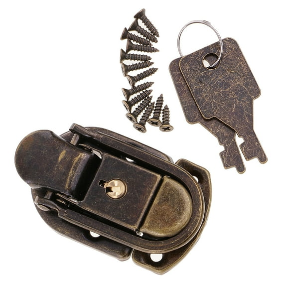 Kokiya Keyed Padlock with Keys And Alloy Screws Vintage for Suitcase Box Bag