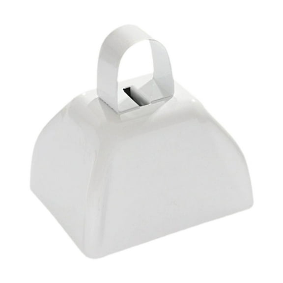 Kokiya Metal Cowbell 2.91x2.36x2.95" Cow Bell for Celebrations Football Games Party White