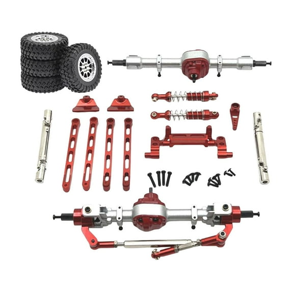 Kokiya Metal RC Car Front and Rear Assembly Kits Replace Parts RC Car Part Tie Rods for Red