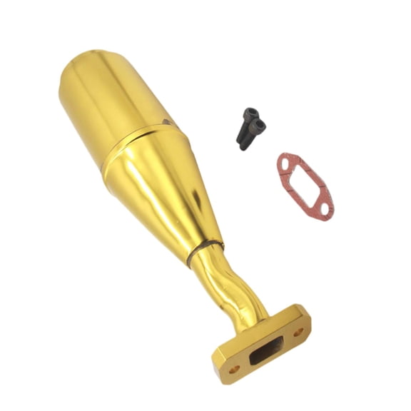 Kokiya Metal RC Exhaust Pipe Professional Spare Part for 1/5 RC Car Vehicles Trucks Gold