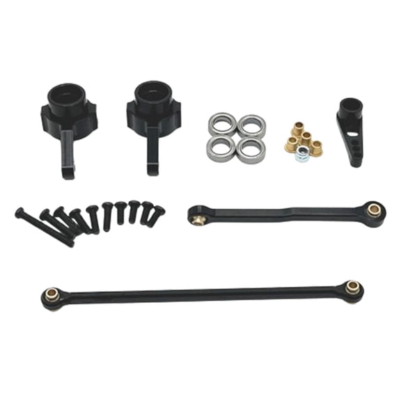 Kokiya Metal Steering Servo Link Linkages DIY Supply RC Steering for MN82 LC79 1:12 black