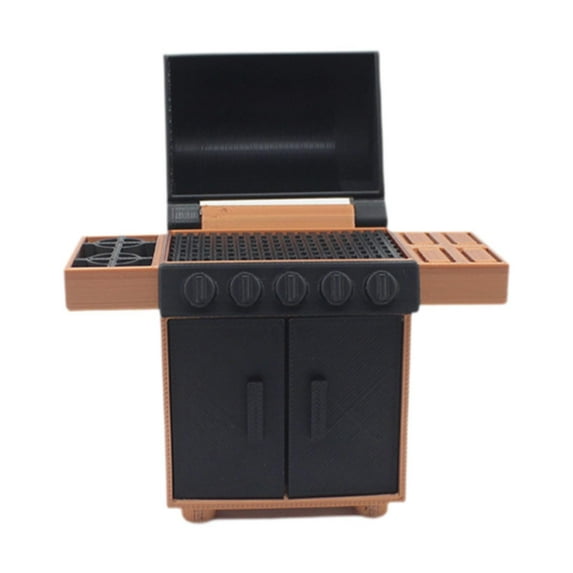 Kokiya Mini Grill Model Barbecue Scene Kitchen Toy for 1:12/20 Dollhouse Life Scene 9.3x3.6x10cm