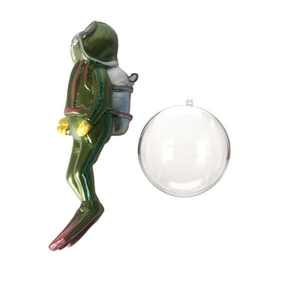 Kokiya Miniature Diver Action Figure Simulation for Aquarium Tank Favors Green