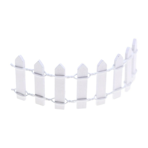 Kokiya Miniature Garden Fence Decorative Fence for Fairy Garden DIY Model Flowerpot White