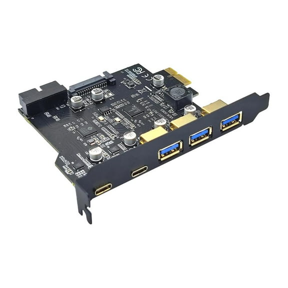 Kokiya PCIe 5 Port Type C USB 3.2 Gen1 PCIe Card in Both Ways Desktop PC