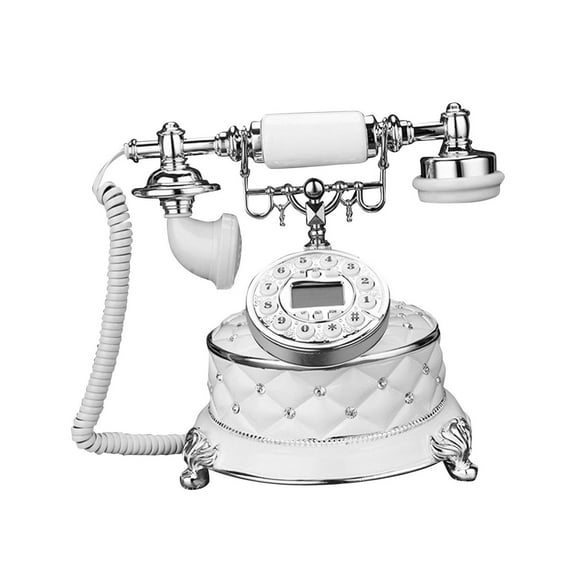 Kokiya Retro Landline Telephone Calendar with Redial Function Dial Button Phone Desktop