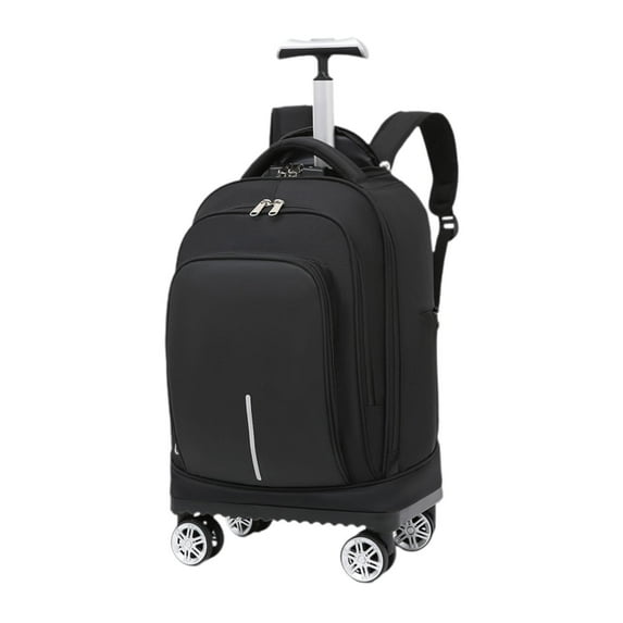 Kokiya Rolling Backpack 18in Water Resistant Suitcase Bag for Camping Laptop Travel Black