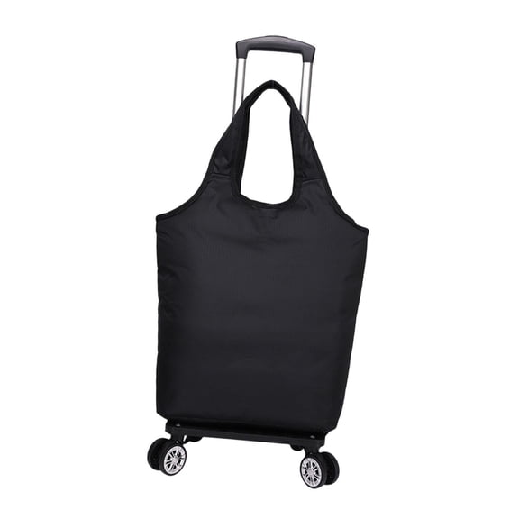 Kokiya Shopping Cart Easy to Clean Travel Bag Trolley for Vegetables Fruits Luggage Black