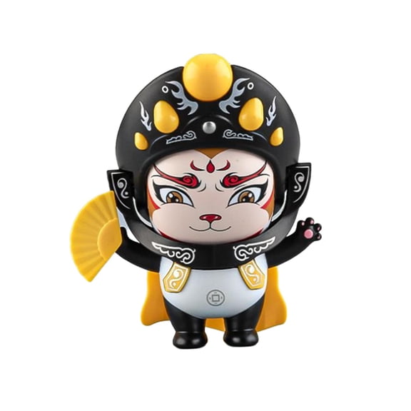 Kokiya Sichuan Opera Face Changing Doll Cartoon Miniature Figurine Desktop Ornament for Yellow