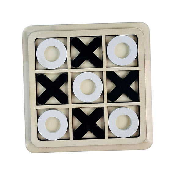 Kokiya Tic TAC Toe Board Game Coffee Table Decor Night Activity Unique Gifts for Adults black white