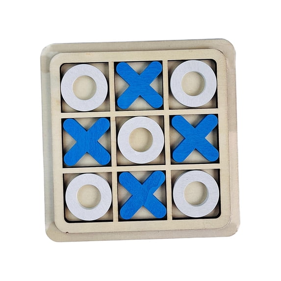 Kokiya Tic TAC Toe Board Game Coffee Table Decor Night Activity Unique Gifts for Adults blue white