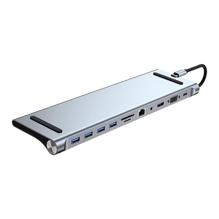 Kokiya USB Hub Aluminum Shell Easy to Use Portable with 100W PD Port Multiple Ports 11 Port