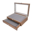 thumbnail image 1 of Kokiya Wood Pen Display Box with Glass Lid, Pen Storage Case, Glass Window Pen, 1 of 9