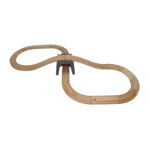 Kokiya Wood Train Track Set Early Learning Educational Toy for Boys 2 to 4 Years Kids 17 pieces