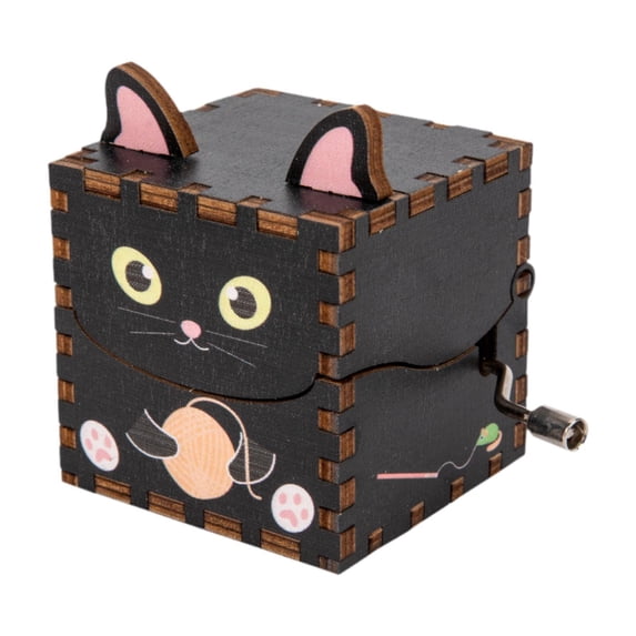 Kokiya Wooden Music Box Musical Boxes Lovely Unique Crafts 3D Puzzles Hand Crank for Valentines Festival Holiday Anniversary Friends Style G