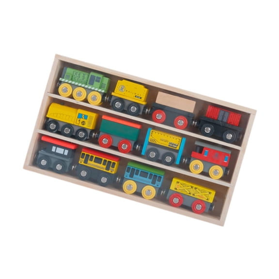 Kokiya Wooden Train Set Building Blocks Toy Train for Boys and Girls Preschool Kids Style B