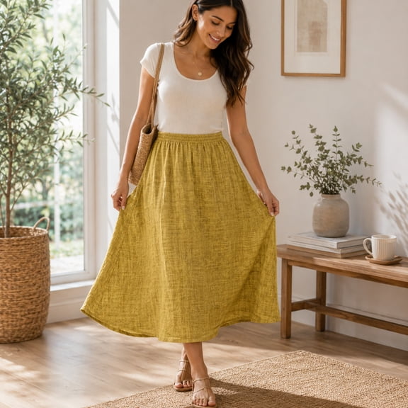 Kokka - Yellow Mustard - 100% Cotton - Triple Washed Double Gauze - Japanese Fabric