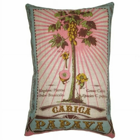 Koko Company 91804 Botanica- Pillow- 13X20- Linen- Carica Papaya Print.