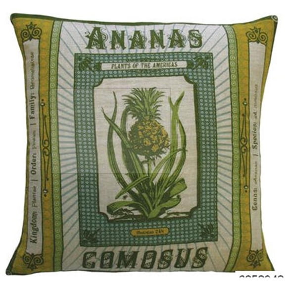 Koko Company Botanica Pillow - Linen - Ananas Comosus Print - 20X20