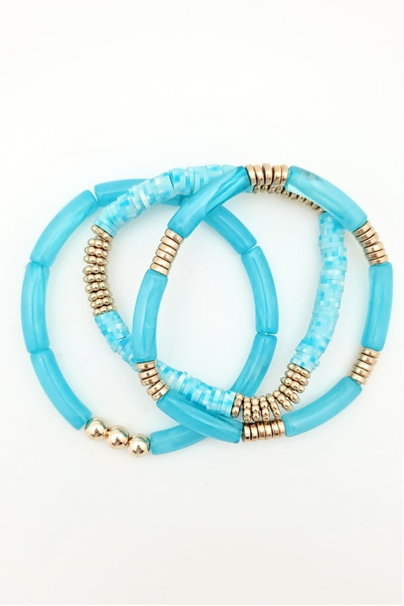 Koko Studio Fimo and Acetate Tube Stretch Bracelets