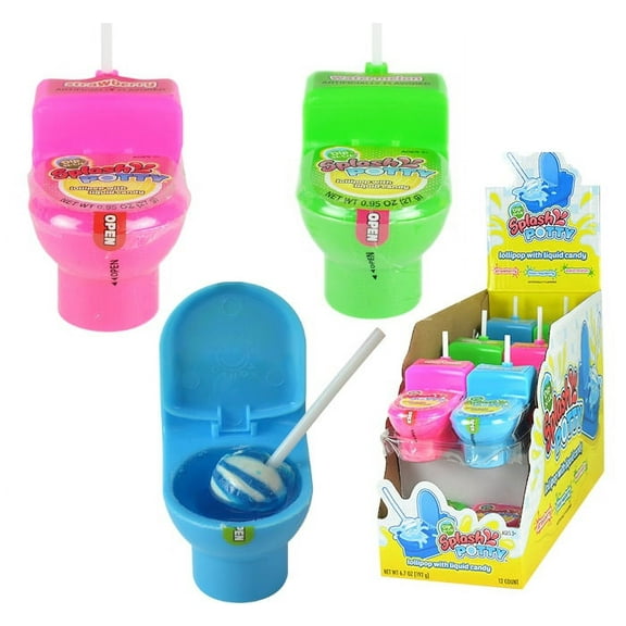 Koko's Dip-N-Lik Splash Potty Lollipop Candy - 12 Count Display Box