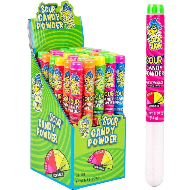 Koko's Xtreem Lock Jaw Sour Candy Powder Tubes, 0.49 Ounce - 30