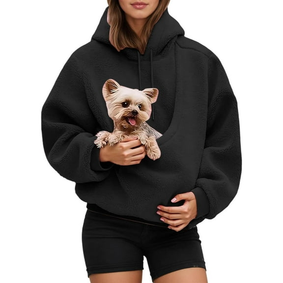 Kokopaws Pet Sling Hoodie, Large Kangaroo Pouch Hoodie, Pet Care Hoodies, Hoodies With Pets Pouch For Dogs And Cats