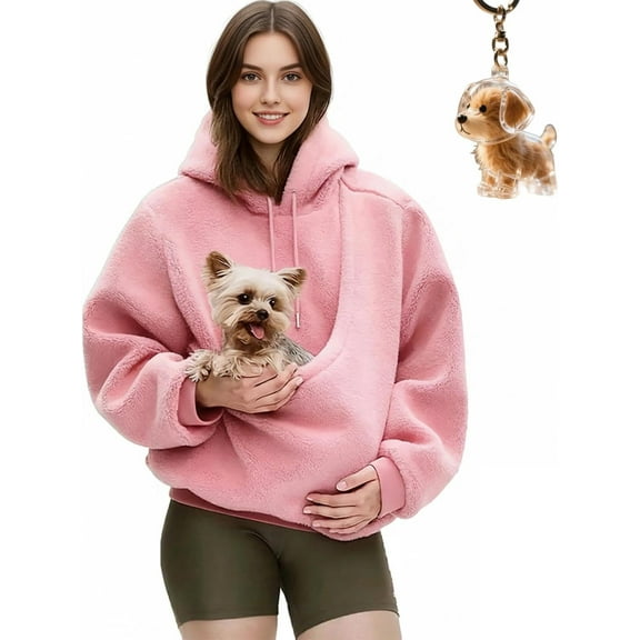 Kokopaws Pet Sling Hoodie, Oversized Sweatshirt with Front Carry Pouch for Cats, Puppies, and Small Dogs