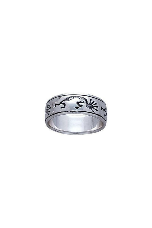 Kokopelli 925 Sterling Silver Ring Fine Spiritual Symbolism Jewelry