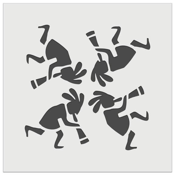 Kokopelli Circle Dancing Pattern Southwestern Fertility God DIY Cookie Wall Craft Stencil - 5.5 Inch