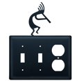 thumbnail image 1 of Double Switch and Duplex Outlet Cover with Kokopelli Art Accent, Black, 1 of 2