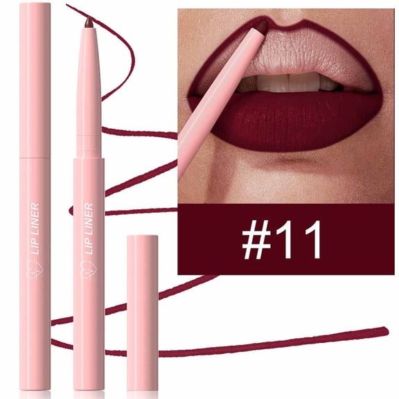 Kokovifyves 12-color Lipliner Velvet Matte Finish Easy to Outline Lips Easy to Color for Beginners
