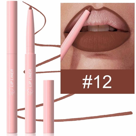 Kokovifyves 12-color Lipliner Velvet Matte Finish Easy to Outline Lips Easy to Color for Beginners