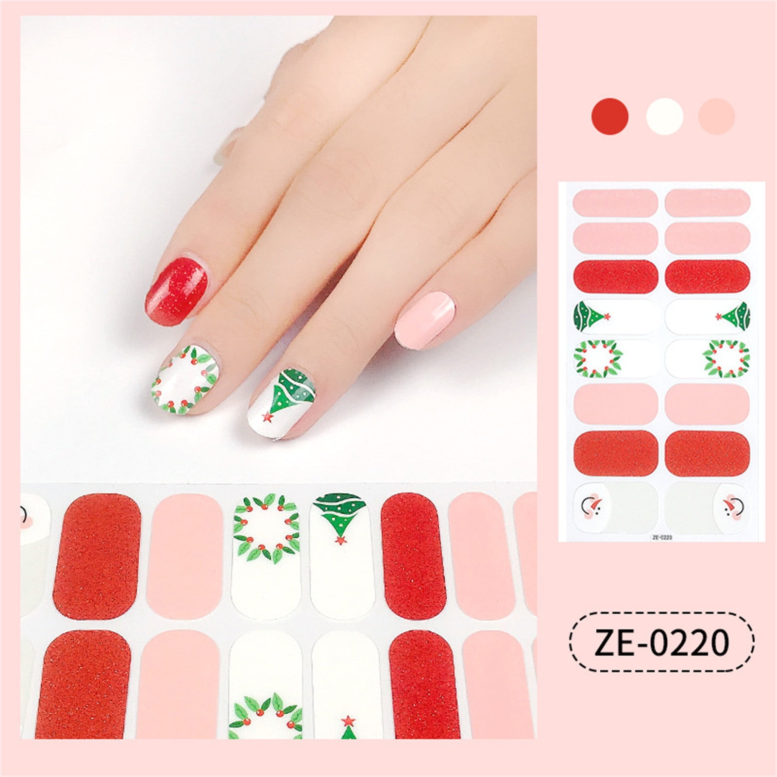 Kokovifyves 16Strips Nail Polish Sticker Nail Strips Nail Polish Art