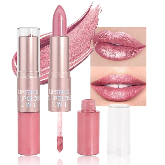 Kokovifyves 2 In 1 Hydrating Lip Gloss, Non Transfer Non Stick Cup Daily Lip Cosmetic 1.5ml