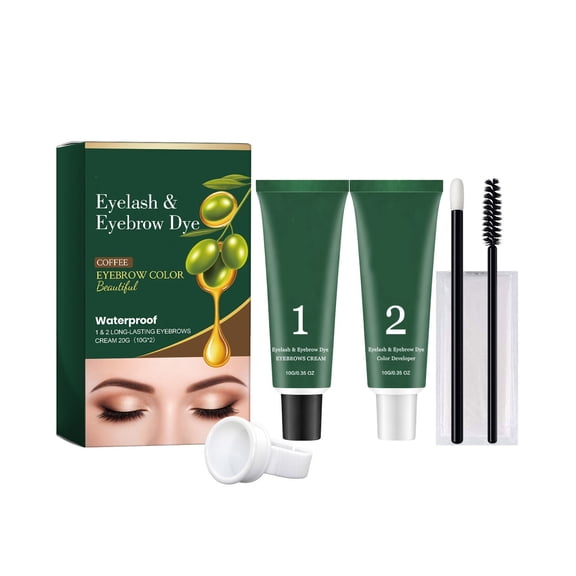 Kokovifyves 2-in-1 Eyelash & Eyebrow Dyeing Set, Fade-Proof Non-Smudging Long-Lasting Makeup Kit