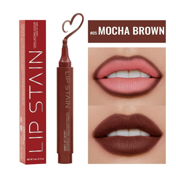 Kokovifyves 2 in 1 Lip Stain and Lip Liner Matte Liquid Lipstick Liner Pen High Pigmented Lipstick 3ml