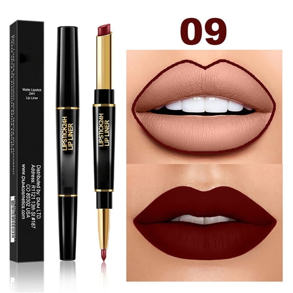 Kokovifyves 2-in-1 Stain Lip Liner and Lipstick Combo Set Lip Liner Pencil-in-1 Lipstick and 24h Lip Liner Set