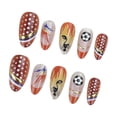 thumbnail image 1 of Kokovifyves 24Pcs France Football Flame Press on Nails Trendy Soccer Theme Fake Nails Daily Manicure Accessories, 1 of 9