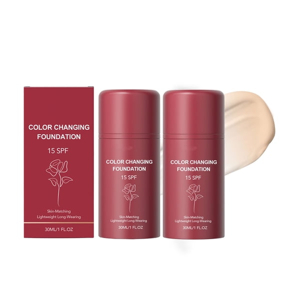 Kokovifyves 2Pcs Non-Greasy Color Changing Concealer 30ml, Gentle Blendable Coverage for Mature Daily Facial Makeup