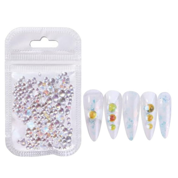 Kokovifyves 300Pcs Magic Pearl Transparent Crystal Nail Decoration Diy Nail Accessories