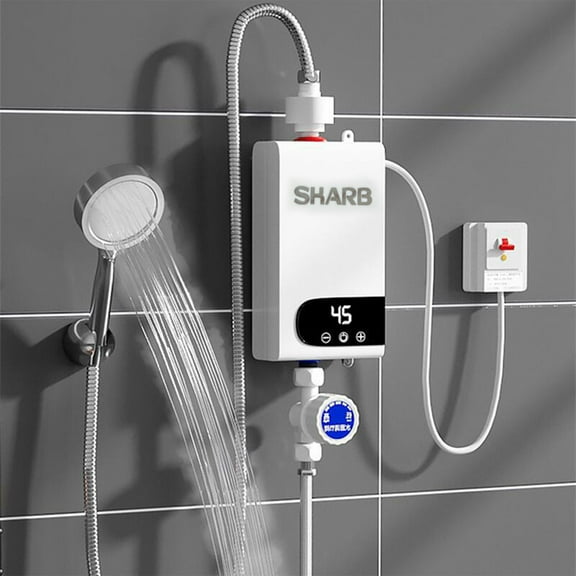 Kokovifyves 3500w Small Frequency Conversion Constant Temperature Small Kitchen Treasure Bath & Shower Artifact, Fast Instant Heating Electric Water Heater for Household
